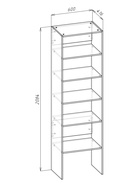 Стеллаж модульной гардеробной системы «Модус», 2090×600×420 мм, цвет графит - фото 68175847