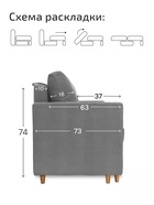 Диван прямой «Ванкувер – Лайт», механизм еврокнижка, велюр, цвет серый 10977385