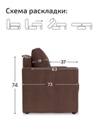 Диван «Киото-Лайт», механизм еврокнижка, велюр, цвет коричневый - фото 65468020