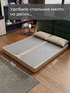 Диван бескаркасный «Брюссель», механизм трансформер, велюр, цвет Бежевый - фото 65468028