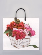 Пакет «Цветы ассорти», полиэтиленовый с пластиковой ручкой, 38×34 + 3 см, 90 мкм - Фото 2