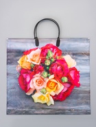 Пакет «Волшебный букет», полиэтиленовый с пластиковой ручкой, 38×34 + 3 см, 90 мкм - Фото 1