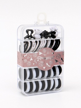 Набор резинок и заколок в контейнере, Принцессы