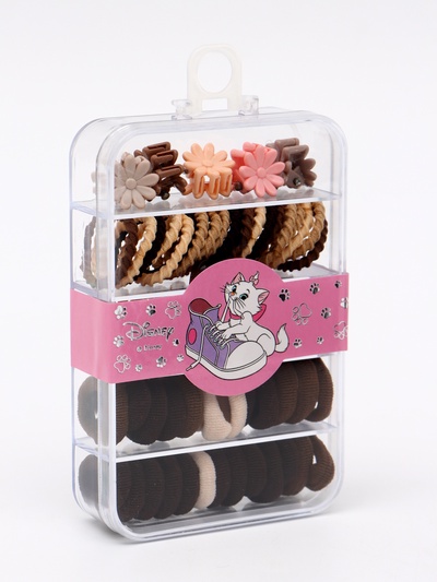 Набор резинок и заколок в контейнере, Коты аристократы