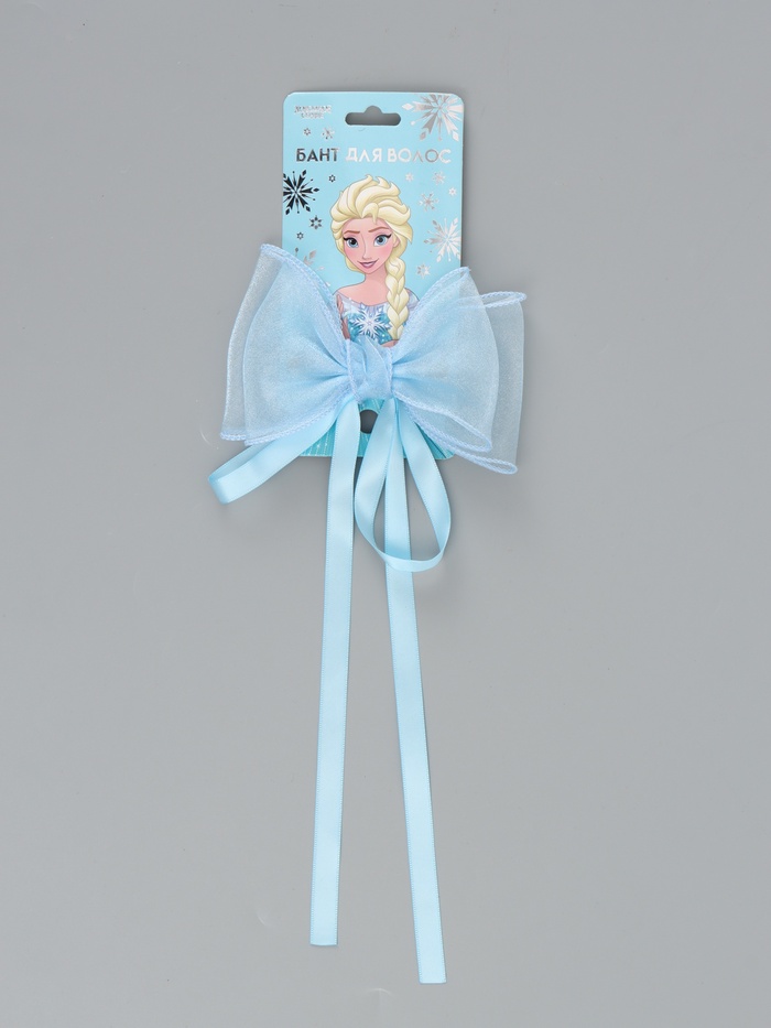 Бант для волос на заколке с лентами, голубой, Холодное сердце - Фото 1