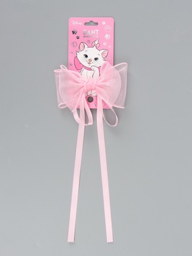Бант для волос на заколке с лентами, розовый, Коты аристократы