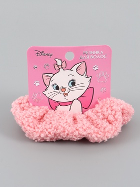 Резинка для волос плюшевая Коты аристократы, розовая