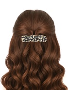 Заколка - автомат для волос QF «Филомена», прямой, 9 см, чёрно-золотая - фото 67929283