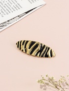 Заколка-автомат для волос "Филомена" овал, 8,5 см, чёрно-золотой 10903383