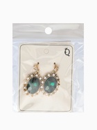 Серьги со стразами "Овал грань", цвет изумрудный в золоте - фото 65468066