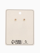 Серьги со стразами «Овал грань», синие в золоте - Фото 4