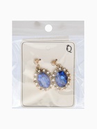 Серьги со стразами "Овал грань", цвет ярко-синий в золоте 10904791