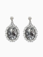 Серьги со стразами "Овал грань", цвет голубой в серебре - фото 65468081