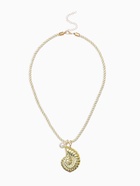 Кулон на жгуте текстильном "Ракушка", цвет бело-золотой - фото 65468085