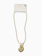 Кулон на жгуте текстильном "Ракушка", цвет бело-золотой - фото 65468088