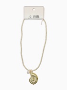 Кулон на жгуте текстильном "Ракушка", цвет бело-золотой - фото 65468089