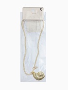 Кулон на жгуте текстильном "Ракушка", цвет бело-золотой - фото 65468090