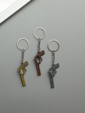 Брелок металл "Револьвер" крутится барабан МИКС 5,8х2,8х0,9 см (комплект 12 шт)