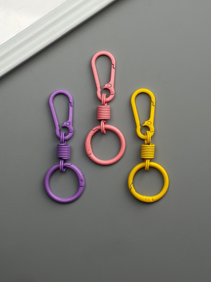 Брелок для ключей «Карабин с пружиной», металл, 3.8×1.8×0.9 см, длина 9 см, МИКС - Фото 1