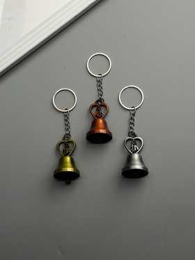 Брелок металл "Колокольчик - влюблённые в сердце" МИКС 4,9х2,8х2,8 см (комплект 12 шт)