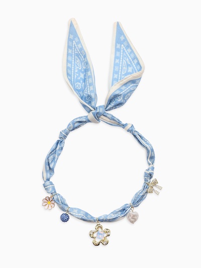 Колье чокер на платке «Стиль», L=30 см, цвет золото, голубой