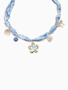 Колье-чокер на платке "Стиль". цвет голубой с золотом 10936557