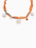 Колье-чокер на платке "Стиль". цвет оранжевый с золотом 10936559