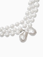 Бусы "Нить жемчуга" №8 с подвесами, L=120см, цвет белый в серебре - Фото 2