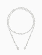 Бусы "Нить жемчуга" №8 с подвесами, L=120см, цвет белый в серебре - Фото 3