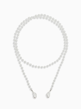 Бусы с подвесами «Нить жемчуга», №8, L=120 см, белые в серебре  (артикул 10936567)  большой выбор товаров оптом и в розницу по низким ценам с доставкой