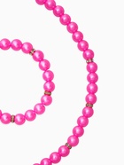 Набор детский «Выбражулька» 2 предмета: бусы, браслет, жемчуг стразы, цвет ярко-розовый 10937158