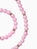 Набор детский «Выбражулька» 2 предмета: бусы, браслет, жемчуг стразы, цвет нежно-розовый 10937159