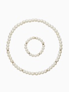 Набор детский «Выбражулька» 2 предмета: бусы, браслет, жемчуг стразы, цвет белый 10937161