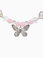 Бусы детские "Выбражулька" стиль, бабочка, цвет бело-розовый в серебре 10938293