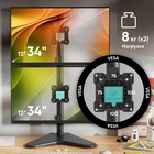 Кронштейн Onkron D208FS-B, для двух мониторов, 13"-34", до 16 кг, настольный, чёрный 10967156