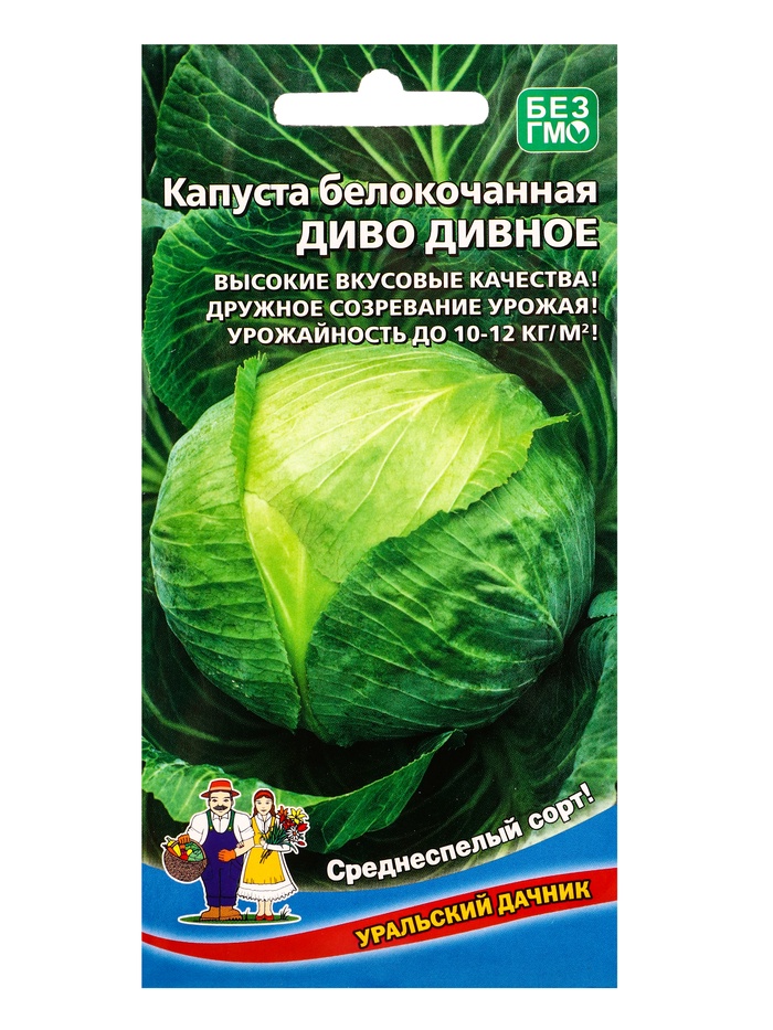 Семена Капуста белокочанная Диво дивное (УД) Е/П , Е/П,  0,3 г - Фото 1