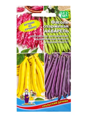 Семена Фасоль Акварель - спаржевая (УД) Е/П , Е/П,  10 шт.  (артикул 10964975)  большой выбор товаров оптом и в розницу по низким ценам с доставкой