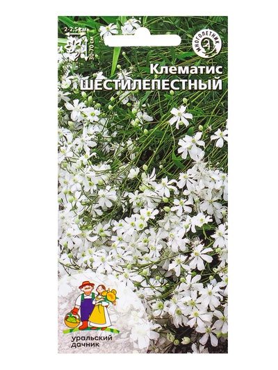 Семена Цветы Клематис «Шестилепестный», «Уральский Дачник» 10 шт.