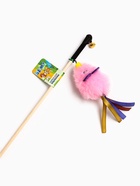 Дразнилка - удочка «Мышка». с колокольчиком, на деревянной палочке, розовая - Фото 3