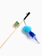 Дразнилка - удочка «Мячик с перьями». на деревянной палочке, цвет МИКС (комплект 4 шт) - фото 68175977