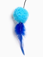 Дразнилка - удочка «Мячик с перьями». на деревянной палочке, цвет МИКС (комплект 4 шт) - фото 68175978