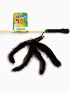 Дразнилка - удочка «Норковая пальма», на деревянной палочке (комплект 4 шт) - фото 68175986