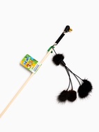 Дразнилка - удочка «Норковый пушок», на деревянной палочке, цвет МИКС (комплект 3 шт) - фото 68175996