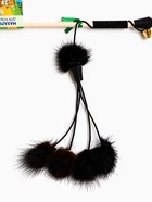 Дразнилка - удочка «Норковый пушок», на деревянной палочке, цвет МИКС (комплект 3 шт) - фото 68175997