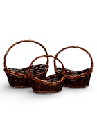 Набор корзин 3 шт, 41х31х12, 35х28х11, 31×23×9 см, лоза белый 10976852