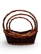 Набор корзин 3 шт, 41х31х12, 35х28х11, 31×23×9 см, лоза белый 10976852