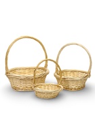 Набор корзин 3 шт, 36х36х14, 30х30х13, 23х23х7  лоза белый 10976854