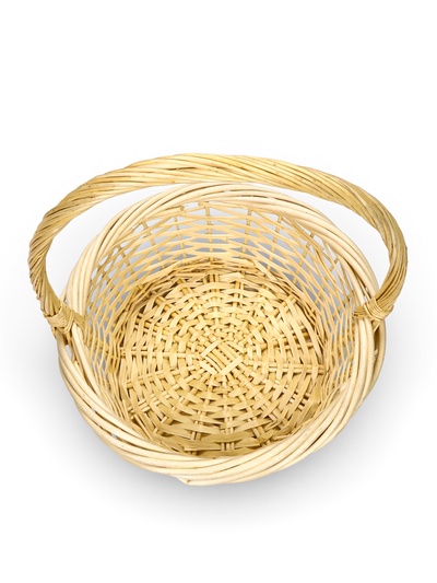 Корзина плетёная для хранения, лоза, с ручкой, светлая, набор 3 шт.