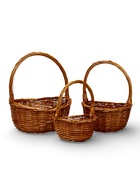 Набор корзин 3 шт, 34х30х14, 28х24х13, 22х19х10  лоза коричневый 10976862