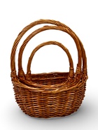 Набор корзин 3 шт, 34х30х14, 28х24х13, 22х19х10  лоза коричневый 10976862